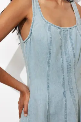 Robe courte en jean Femme — photo 5