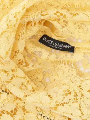 Top sans manche dentelle de calais jaune pastel Prix boutique 1450€ Taille XS — photo 2