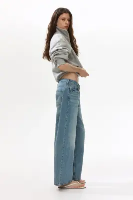 Baggy Low Waist Jeans - Bleu denim clair — photo 2
