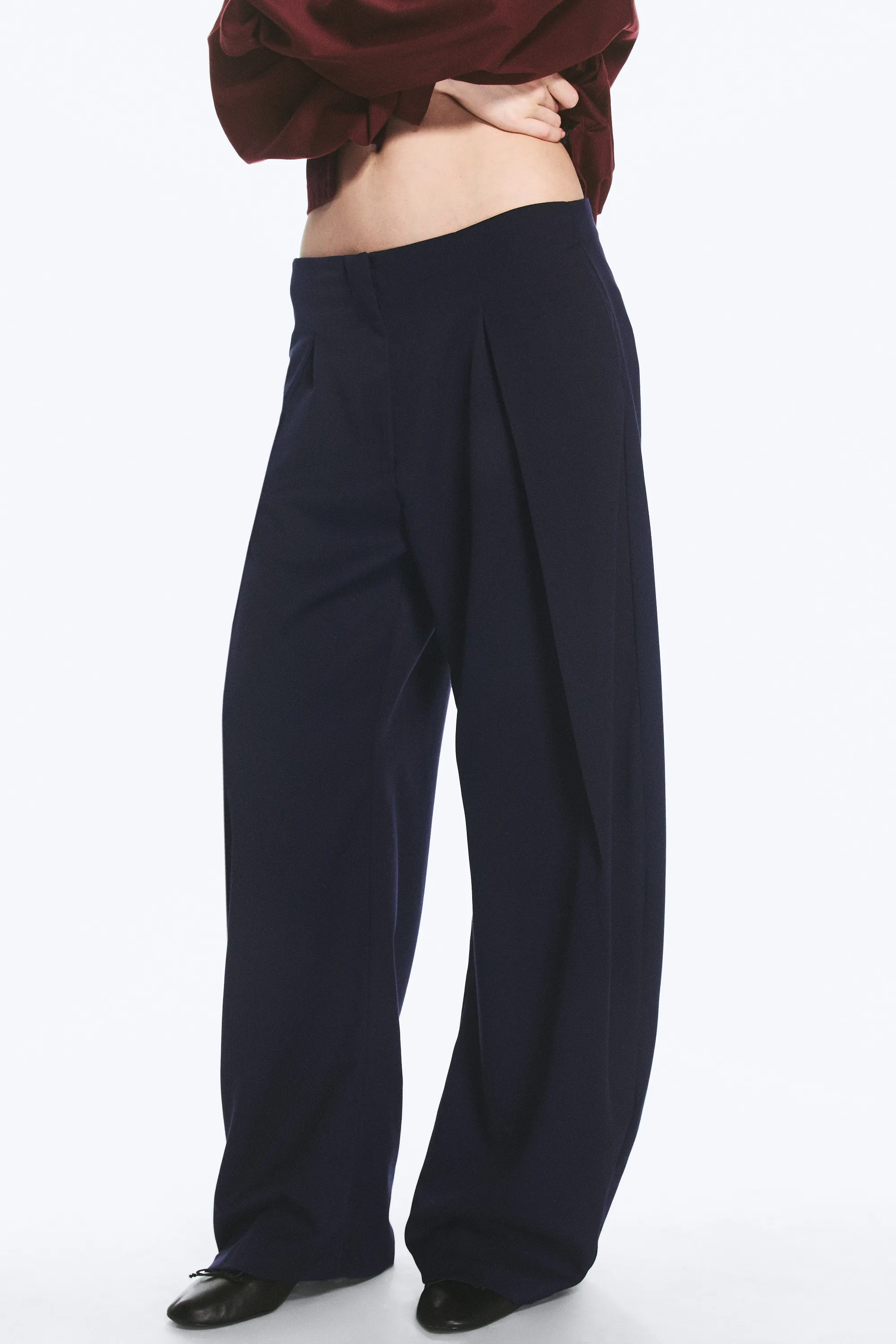 Pantalon ballon taille basse - Bleu foncé
