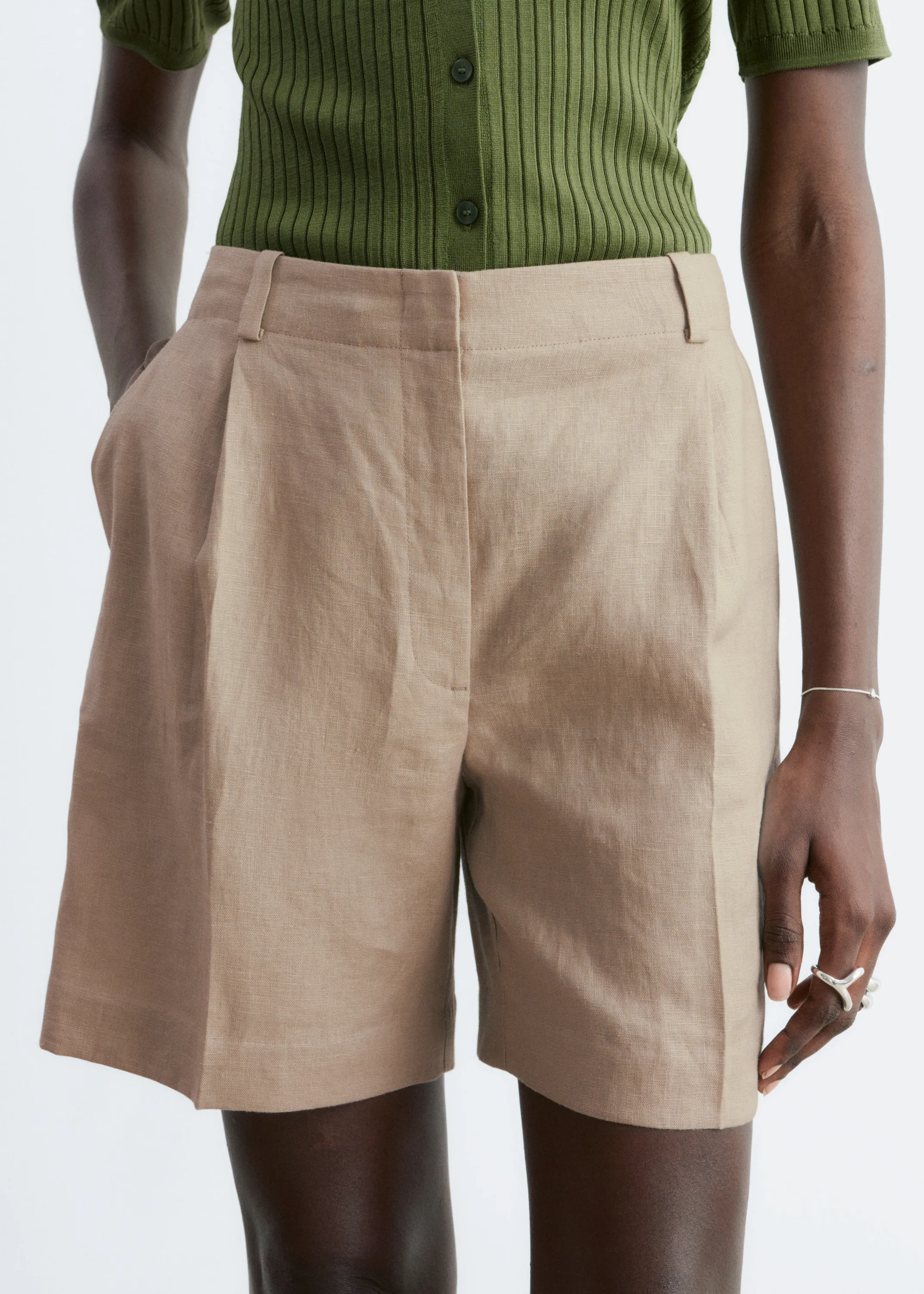 Short habillé en lin - Beige