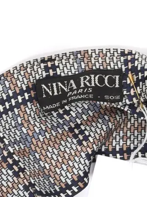 Foulard en soie imprimé bleu marron crème Prix boutique 370€ — photo 4