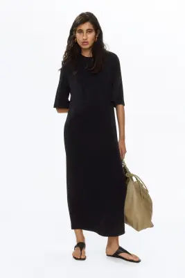 Longue robe T-shirt - Noir — photo 1