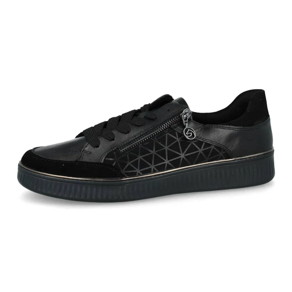 Baskets Remonte D2E04-00 Noires - Lacets Grande Pointure Femme