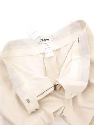 Pantalon droit en soie beige tissé Taille 42  Prix boutique 1250€ Taille 42 — photo 4