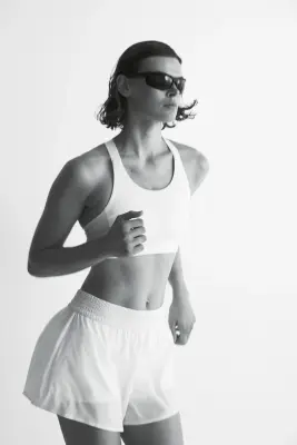 Short de sport superposé avec poche - Blanc — photo 3