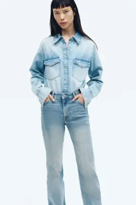 Flared High Jeans - Bleu denim clair — photo 1