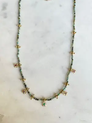 Nouveau ! ROOM SERVICE JEWELRY Collier Lucky Turquoise Africaine — photo 3