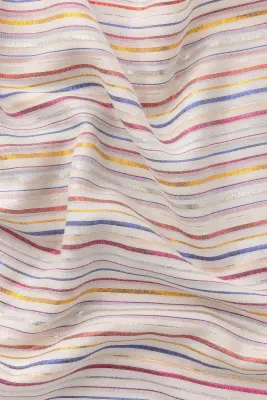 Coupon 3 m en coton lurex rayé — photo 4