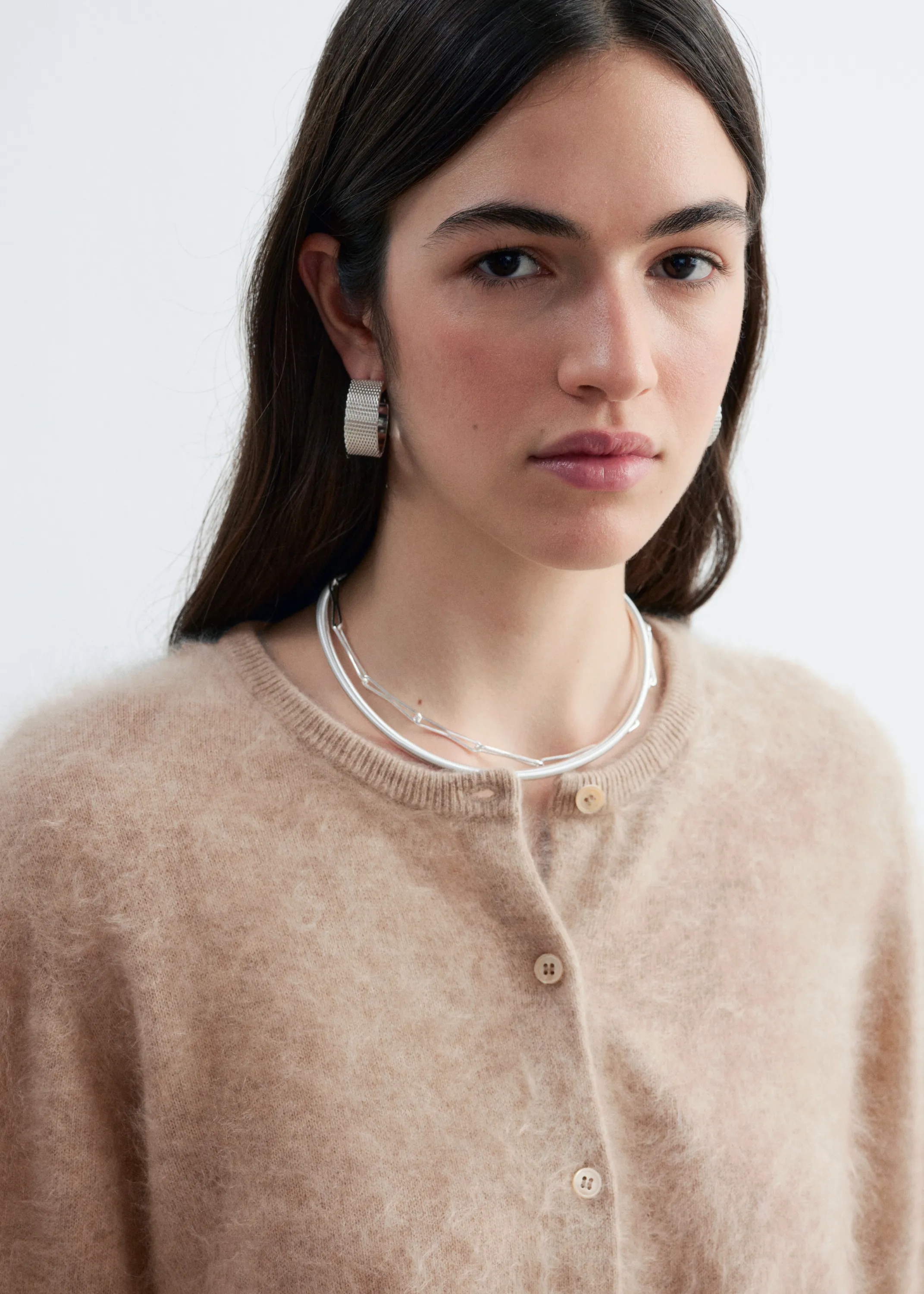 Cardigan en cachemire brossé - Beige