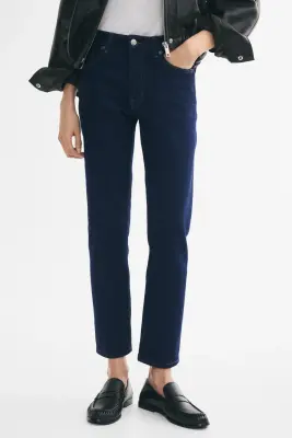 Straight Regular Waist Jeans - Bleu denim foncé — photo 4