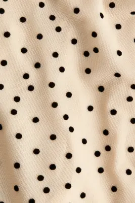 Top en mesh avec base à effet boule - Beige clair/pois — photo 4