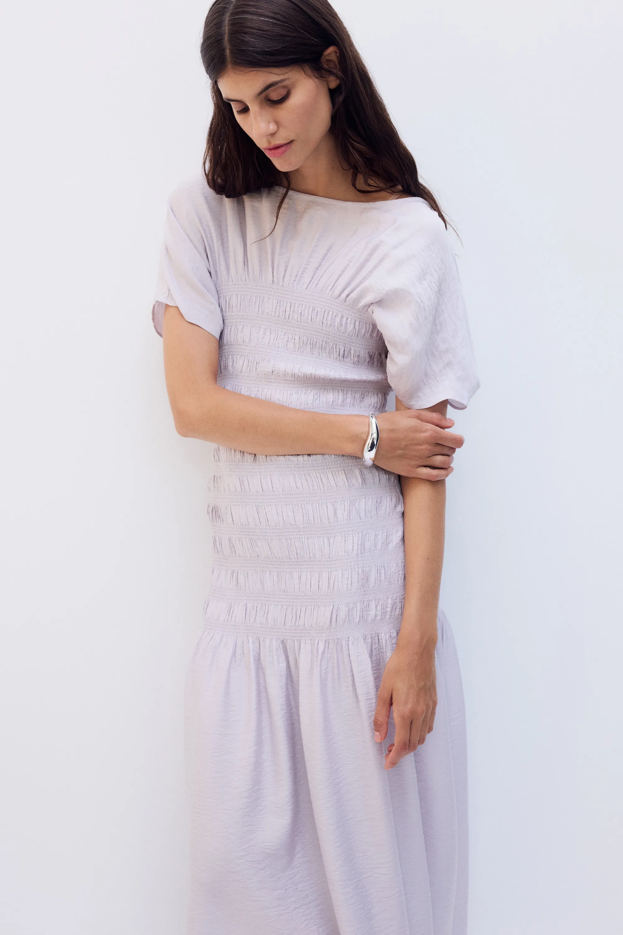 MAMA Robe à smocks - Violet clair