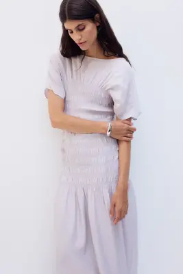 MAMA Robe à smocks - Violet clair — photo 1