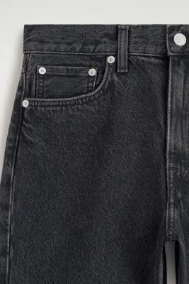 BERMUDA CHORD DROIT EN DENIM - NOIR — photo 5