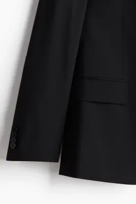 Veste Slim Fit en laine mélangée - Noir — photo 5