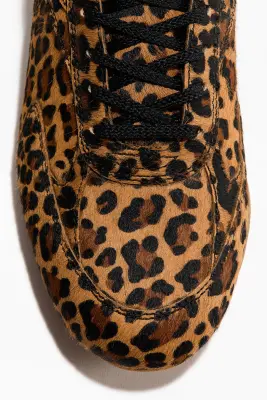 Sneakers en cuir - Beige/imitation léopard — photo 2
