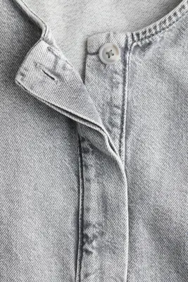 Veste à manches bouffantes en denim - Gris délavé — photo 5