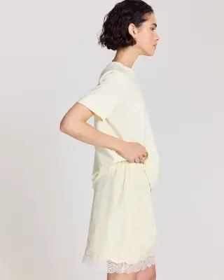 Tee-shirt Bree brodé jaune pastel — photo 3