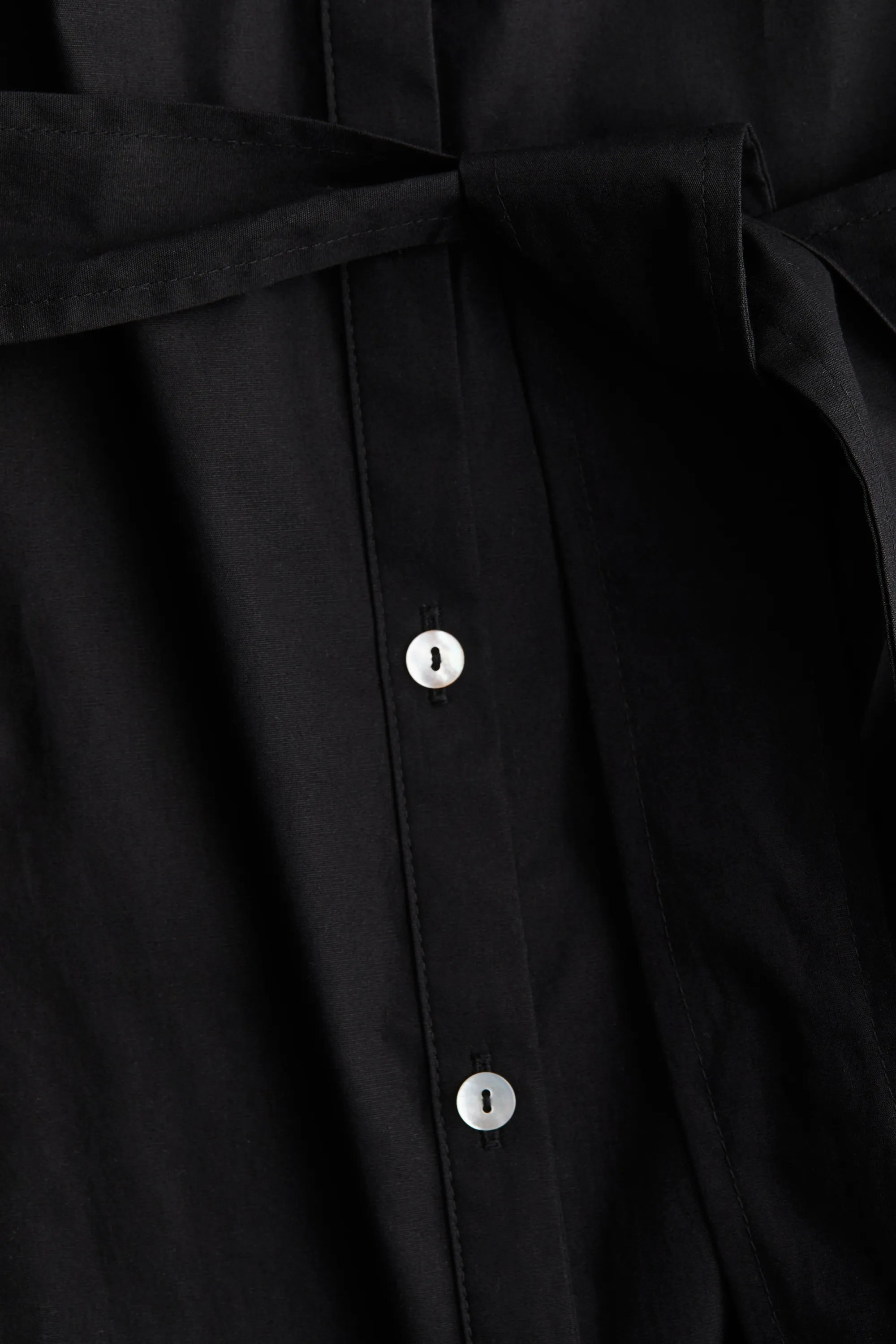 Robe en popeline avec manches bouffantes - Black