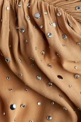 Top orné de strass - Beige foncé — photo 2