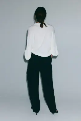 Pantalon barrel cargo - Noir — photo 3