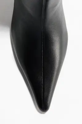 Bottes en cuir de hauteur genou - Noir — photo 2