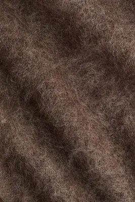 Pull sans manches en laine avec col cheminée - Marron foncé — photo 4