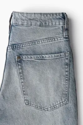 Slim Straight High Jeans - Bleu denim clair — photo 2