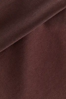 Short moulant en coton avec ceinture repliée - Marron foncé — photo 4