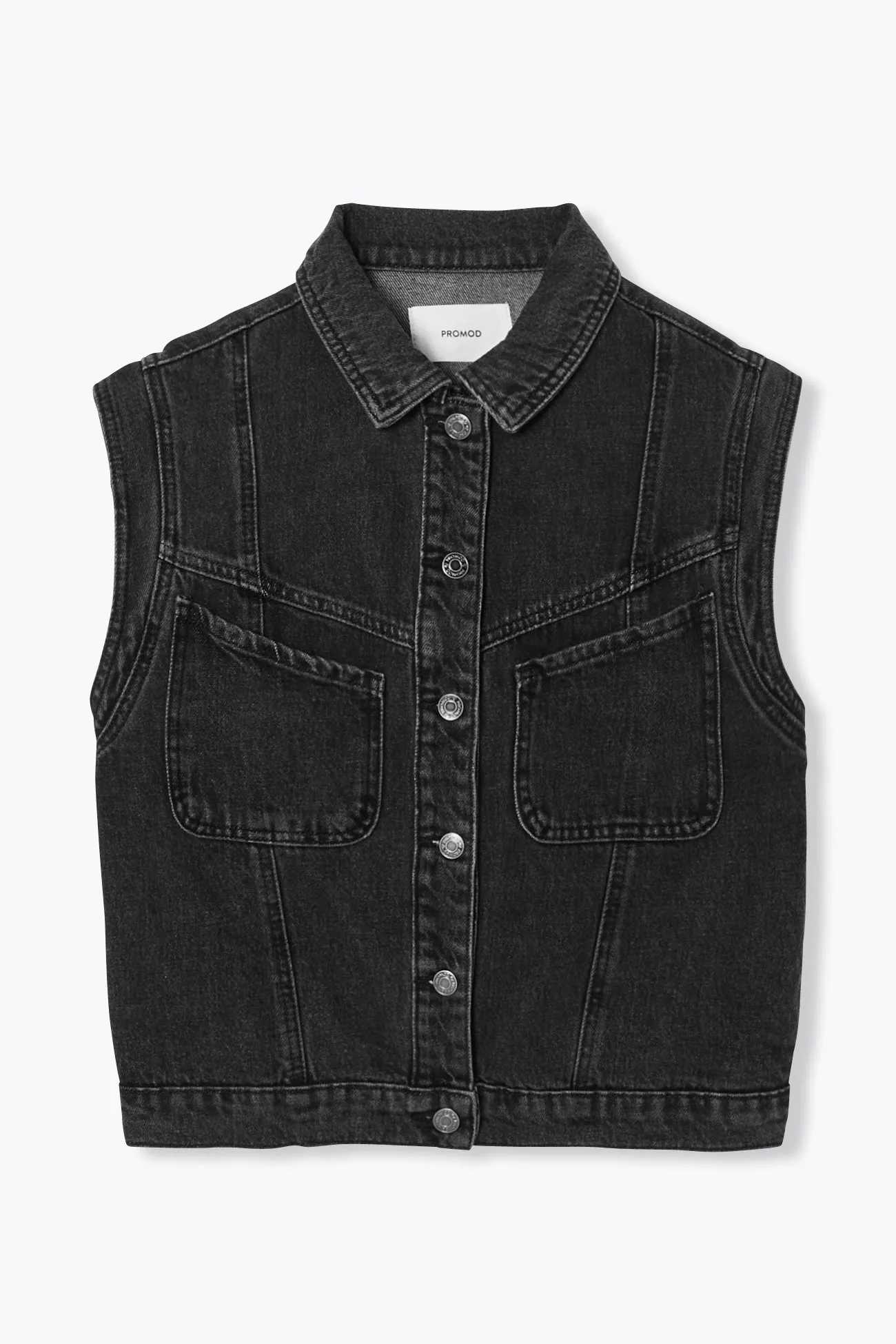 Veste jean sans manches LEONIE