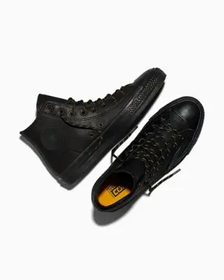 chaussure converse cons ctas hi pro leather – Black/Yellow/Total Eclipse — photo 5