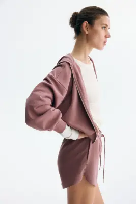 Short en molleton - Rose ancien foncé — photo 3