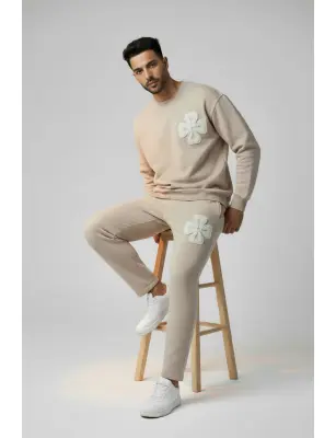 Ensemble Molleton Trèfle beige — photo 3