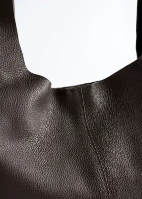 Sac cabas classique en cuir - Acajou — photo 4