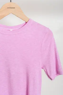 BABACO – Cotton/Silk Basic T-shirt BA01-CR56 – Pink — photo 2