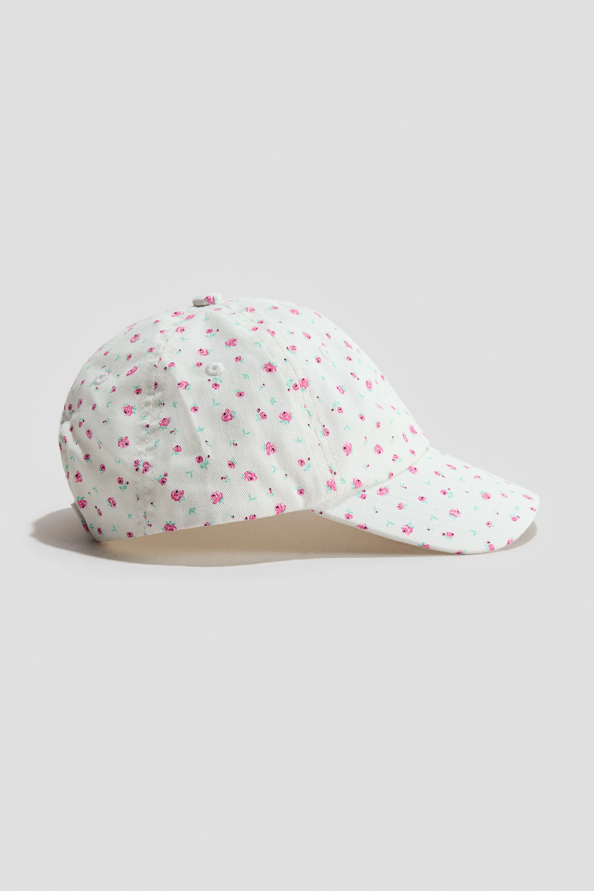 Casquette en twill de coton - Blanc/fleuri