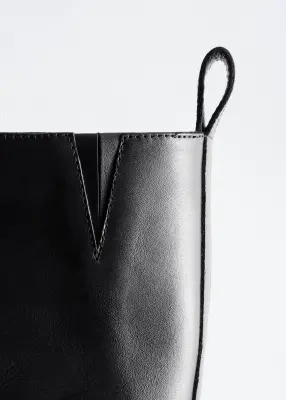 Bottes cavalières en cuir - Noir — photo 2