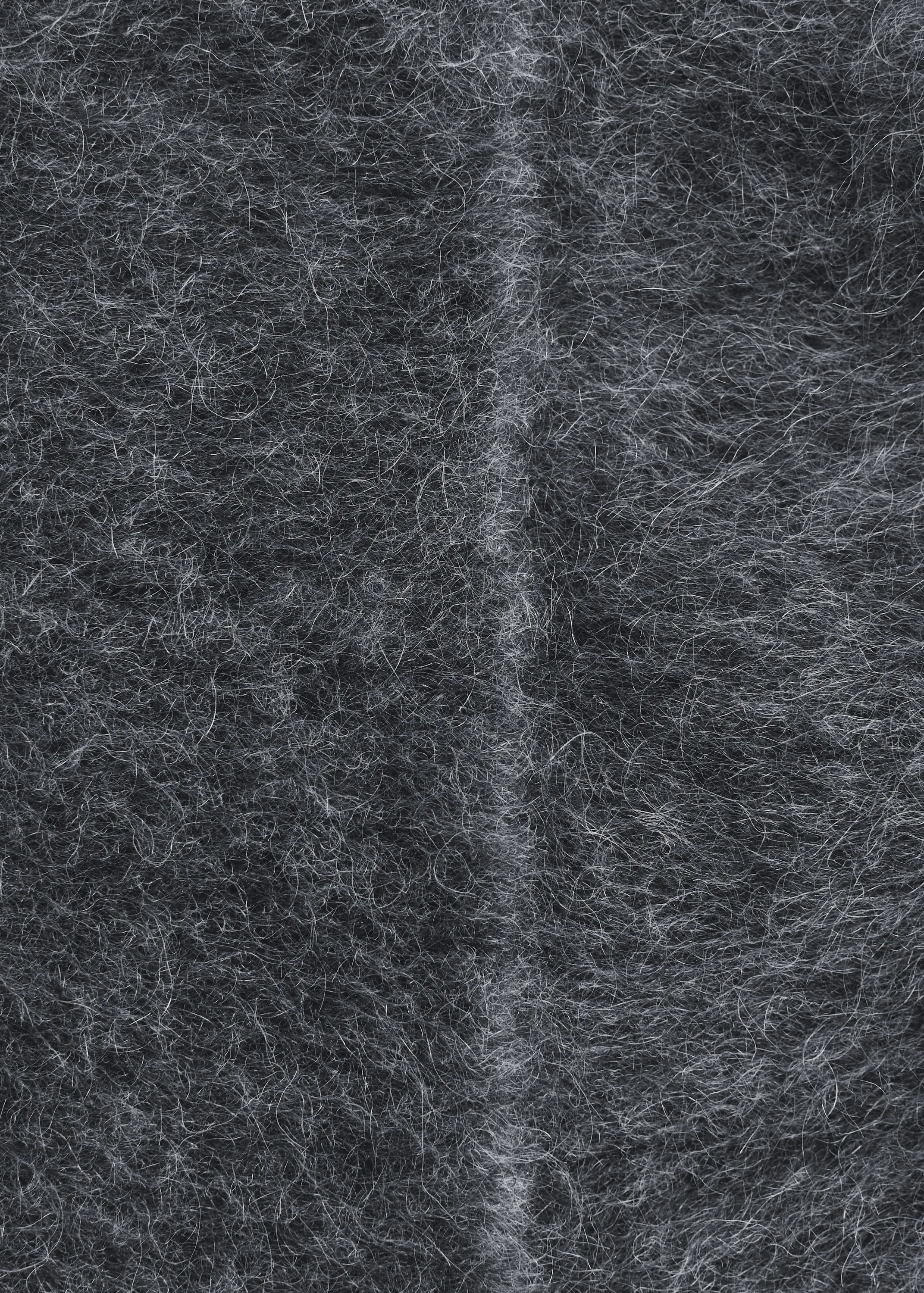 Bonnet brossé en mohair mélangé - Gris chiné foncé