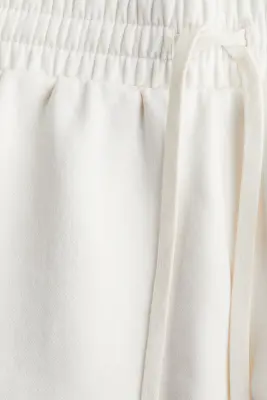 Short en molleton avec cordon de serrage - Crème — photo 2