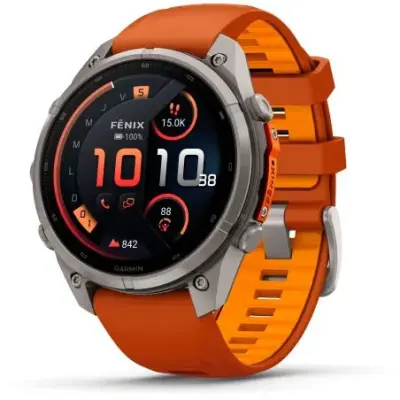 Garmin Fenix 9 Pro InReach amoled 47mm Sapphire Titane bracelet ocre/orange 010-04336-01 — photo 1