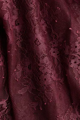 Jupe trapèze en dentelle - Rouge foncé — photo 3