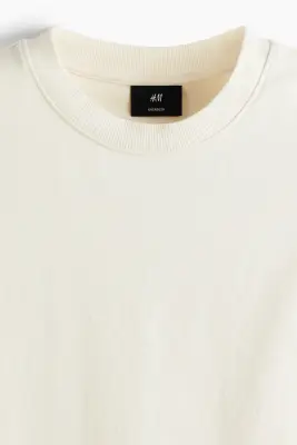 T-shirt Oversized Fit en coton - Crème — photo 4