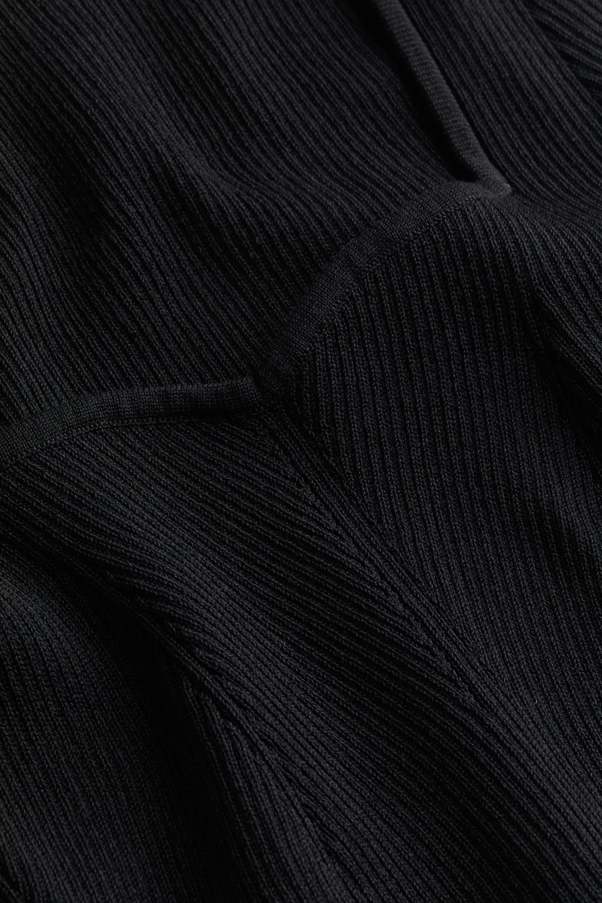 Robe moulante en maille côtelée - Noir