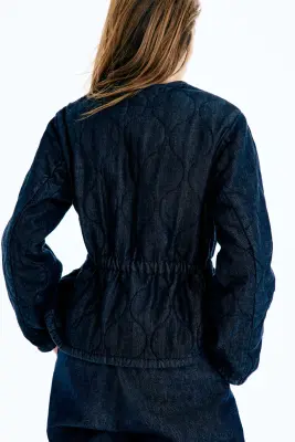 Veste matelassée en denim - Bleu denim foncé — photo 3