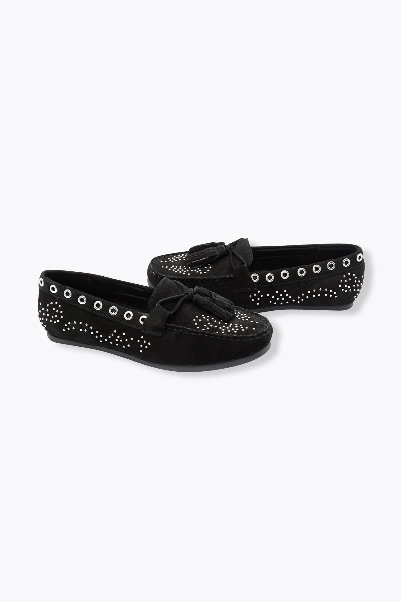 Mocassins à glands cuir clouté