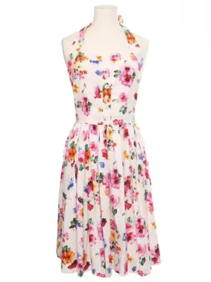 Robe courte cintrée évasée en coton imprimé fleuri multicolor Prix boutique 1850€ Taille 34 — photo 1