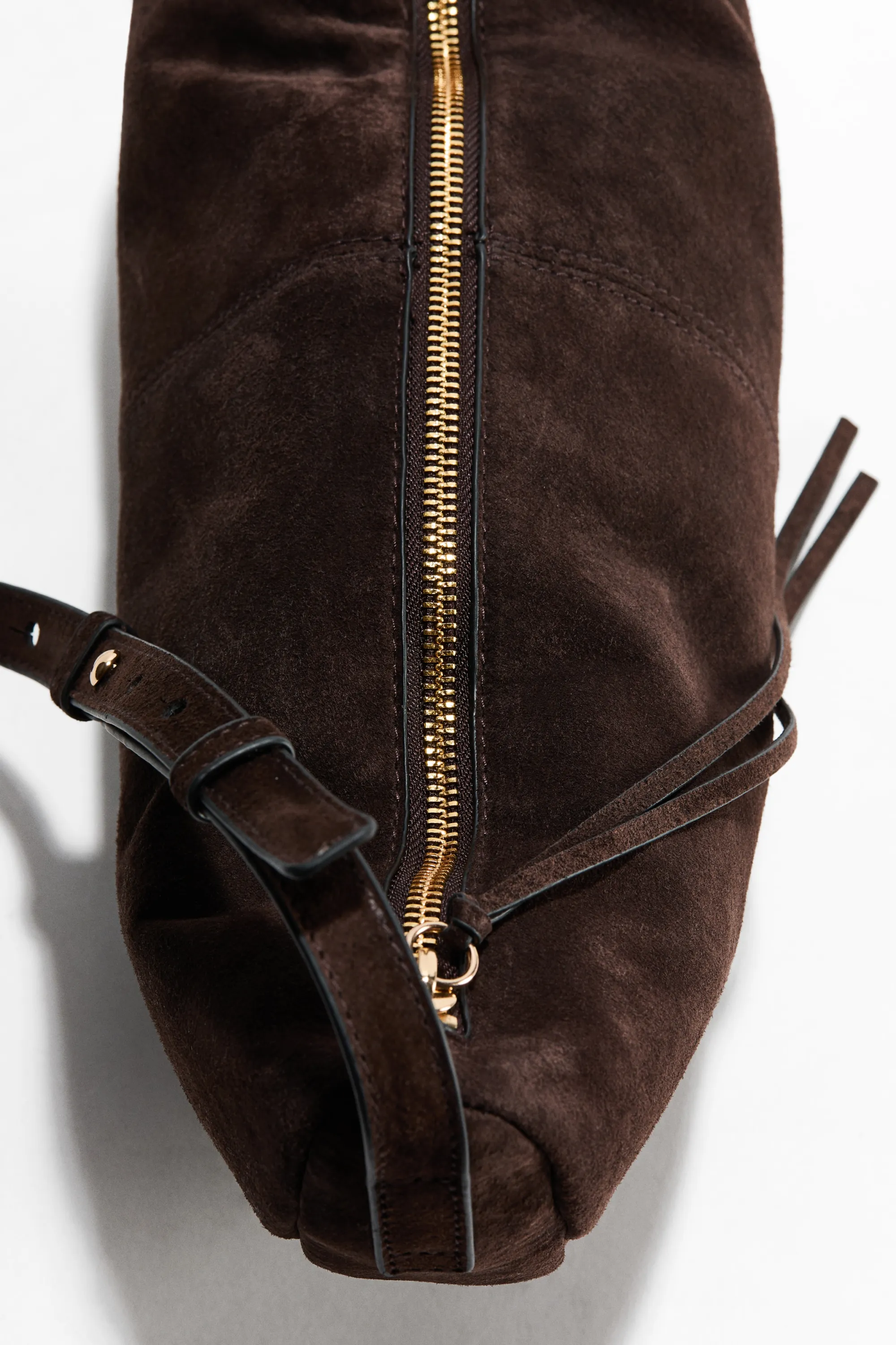 Sac crossbody en cuir - Marron foncé