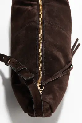 Sac crossbody en cuir - Marron foncé — photo 1