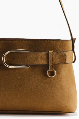 Sac porté épaule avec bride décorative - Marron — photo 3